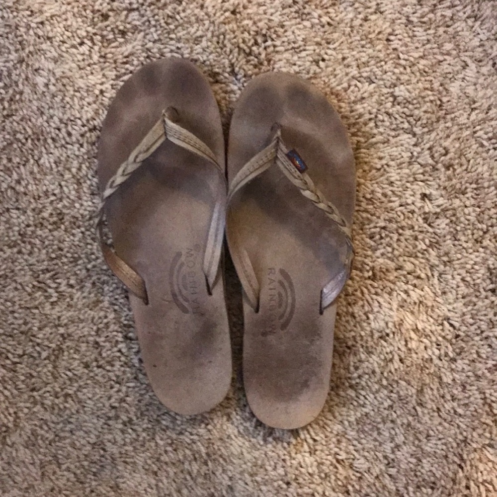Rainbow flip flops
